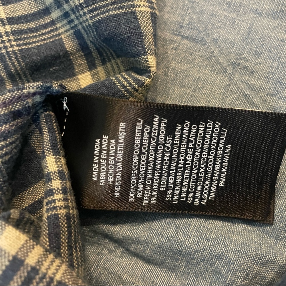 RRL Indigo Plaid Linen Windbreaker - Picture 9 of 12